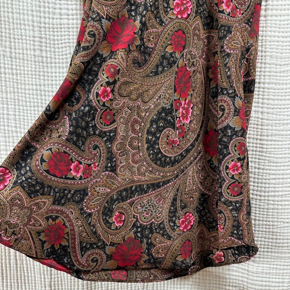 VTG Victoria's Secret Gold Label paisley lingerie lace babydoll satin sexy L - Picture 7 of 8